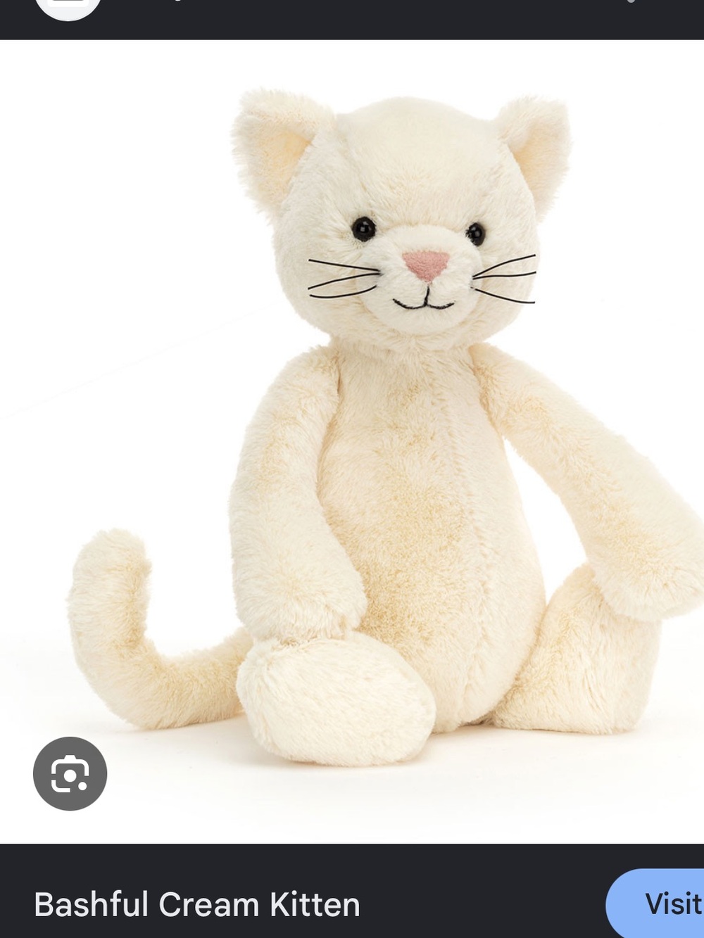 Jellycat RETIRED Cream Bashful Kitten Plush